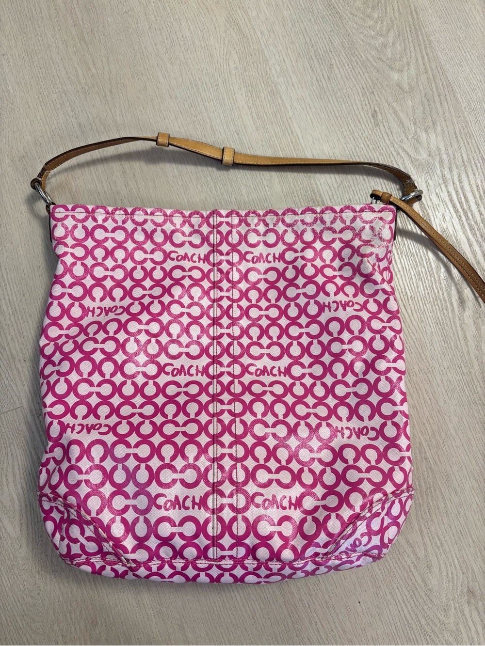 Coach Pink Signature Canvas Crossbody Bag
